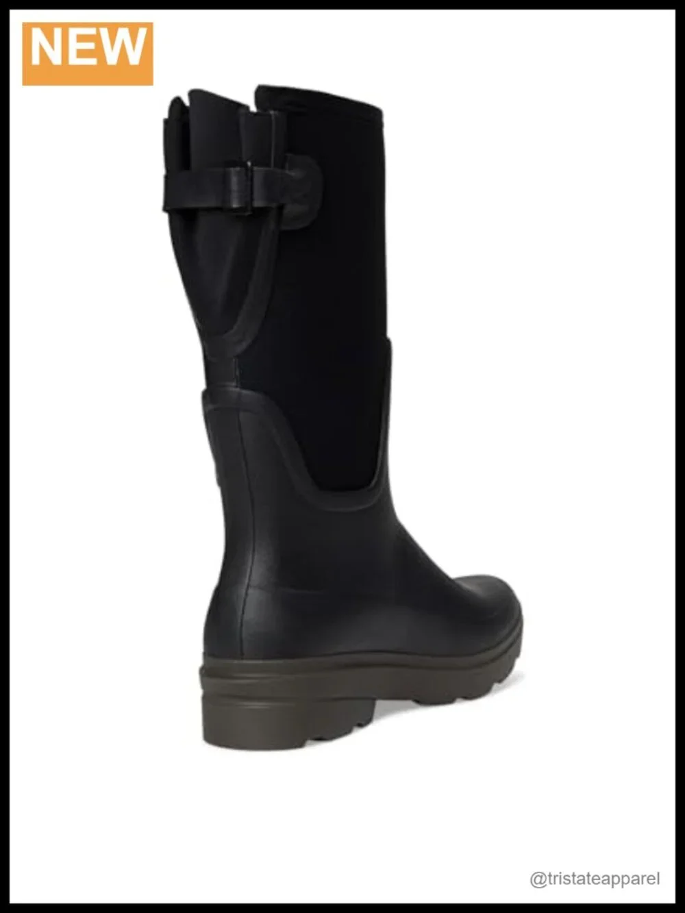 Waterproof Rain Boots Calf High Pull-On Adjustable